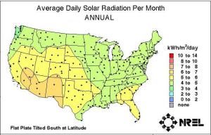 solar irradiance map